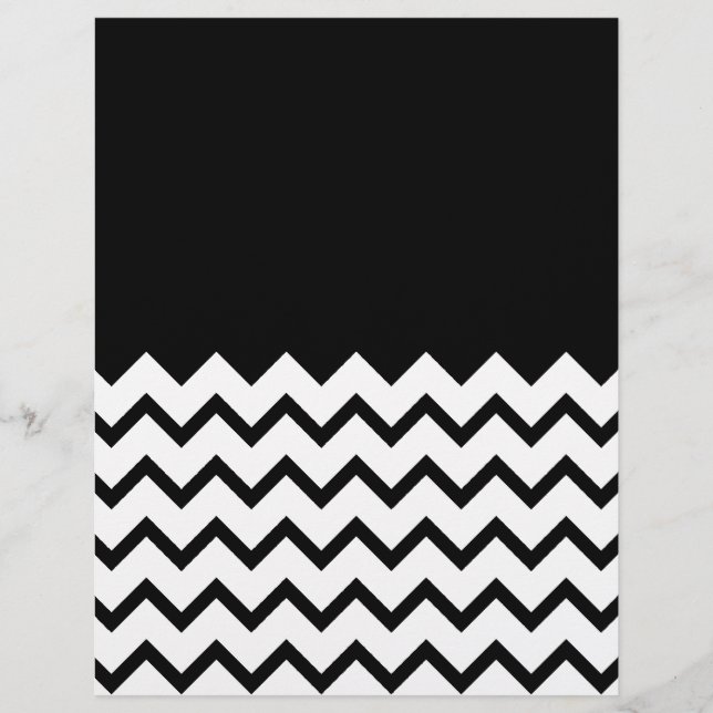 Papier Noir et blanc. Partie Zig Zag, Partie Noir ordinai (Devant)
