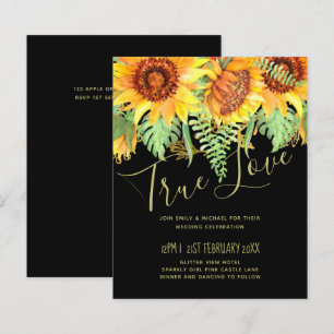 Papier Noir frappant avec le budget Mariage des tournesol
