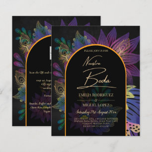 Papier Noir Peacock Jewel Tones Floral Mariage