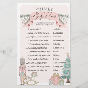 Papier noisette rose célébrité bébé noms douche jeu