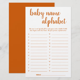 Papier Nom alphabet d'automne simple Jeu de douche oran