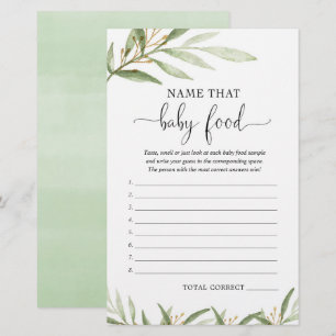 Papier Nom ce baby shower de nourriture pour bébé jeu ver
