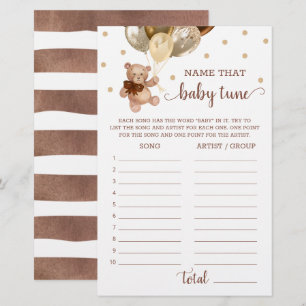 Papier Nom Ce Bébé Tune Jeu Baby shower Teddy Bear