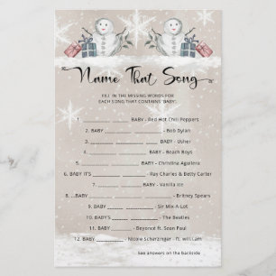 Papier Nom Ce Song Snowman Baby shower