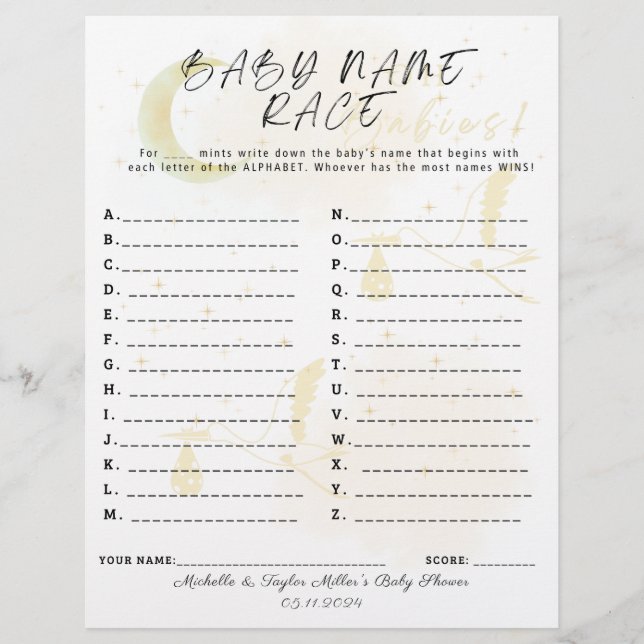 Papier Nom de bébé Race Jeu Oh Babies! Deux cigognes (Devant)