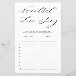 Papier Nom de Fête des mariées minimaliste qui aime jeu d