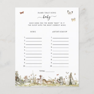Papier Nom de la chanson   Jeu Baby shower