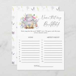 Papier Nom de la chanson jeu de baby shower - agneau