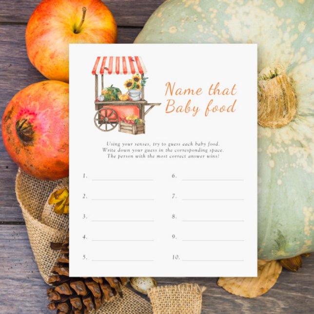 Papier Nom de l'aliment pour bébé - baby shower Citrouill (Créateur téléchargé)