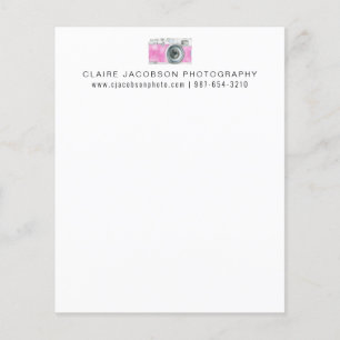 Papier Nom d'entreprise de photographie avec appareil pho