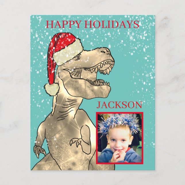 Papier Nom des garçons T-Rex Père Noël Dinosaur Photo de  (Devant)