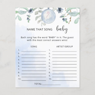Papier Nom d'hiver pour ce jeu de chanson de shower bébé