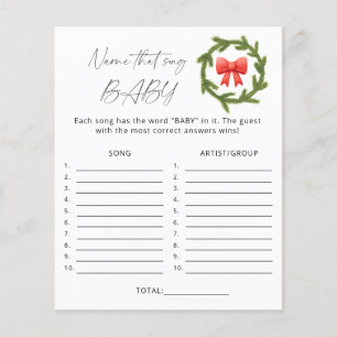 Papier Nom d'hiver que chanson jeu de baby shower