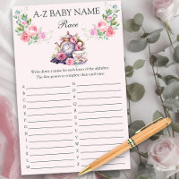 Nom du bébé Race Shower Jeu Vintage Thé Pot Floral