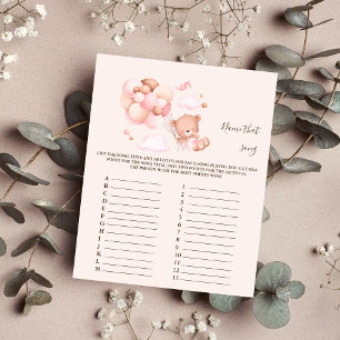 Papier Nom du jeu de Baby shower de chanson