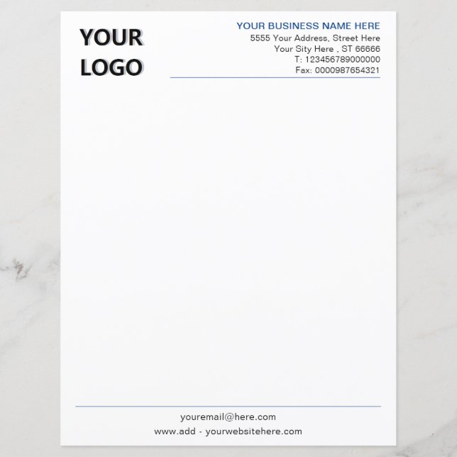 Papier Nom du logo Adresse et en-tête des coordonnées (Devant)