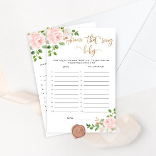 Papier Nom floral rose vif qui chante bébé jeu