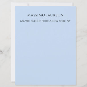 Papier Nom minimaliste moderne bleu pâle professionnel