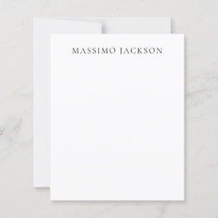 Papier Nom Minimaliste Moderne Simple Uni Noir Blanc