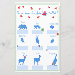 Papier Nom Mon bébé Baby shower Succulent Jeu