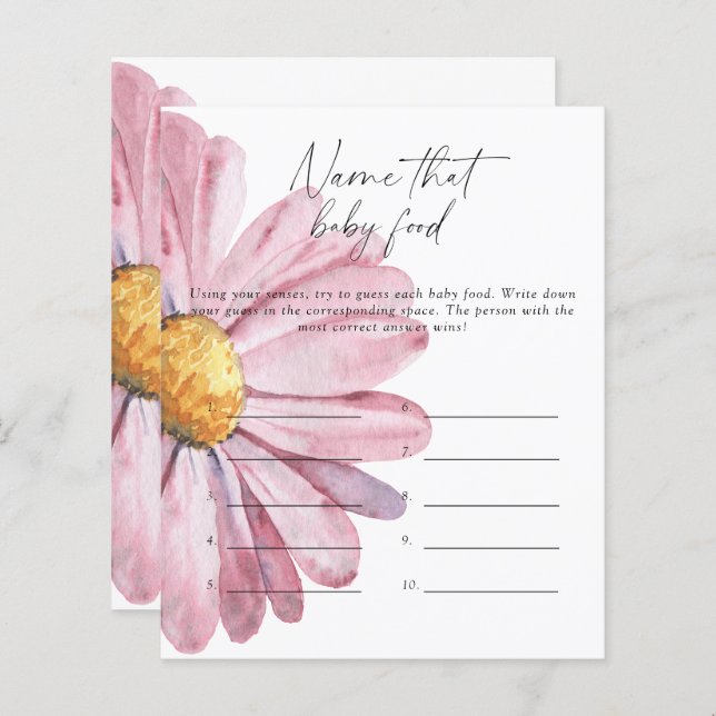 Papier Nom que bébé alimentation jeu de douche - Daisy (Devant / Derrière)