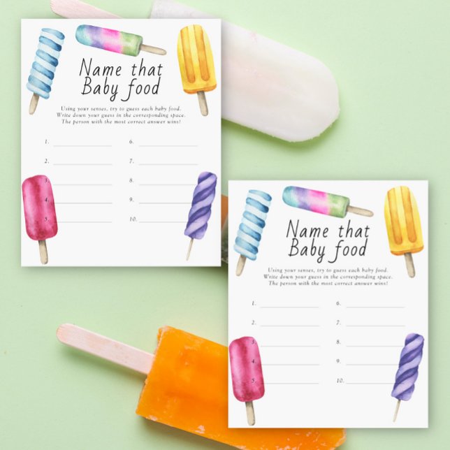 Papier Nom que bébé alimentation jeu de douche - popsicle (Créateur téléchargé)