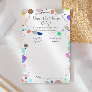 Papier Nom Qui Chanson Coloré Baby shower Amusant Jeu