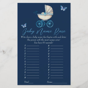 Papier Nom Race Baby Stroller Baby shower Jeu