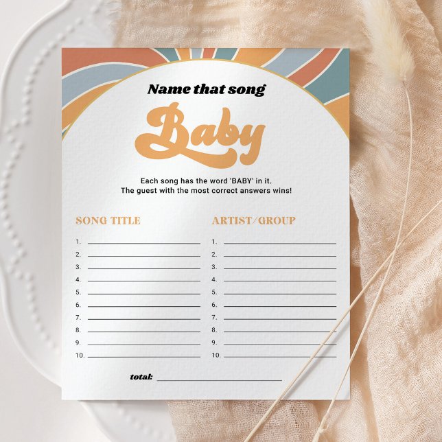 Papier Nom super Qui Chanson Baby shower Jeu (Créateur téléchargé)