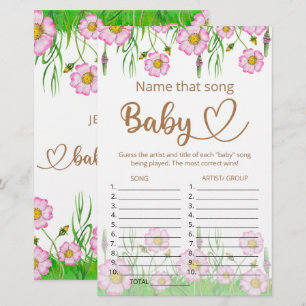 Papier Nommez ce jeu de baby shower de chanson