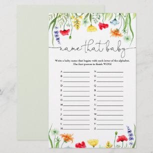 Papier Nommez ce jeu de bébé fleurs sauvages colorés