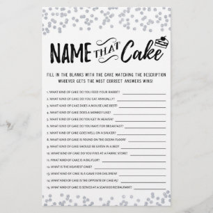Papier Nommez ce jeu de gâteau avec les réponses