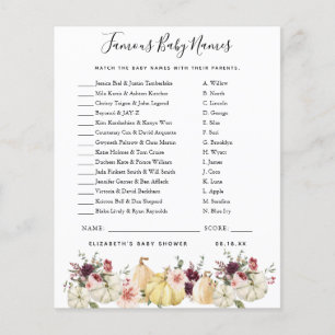 Papier Noms de bébés célèbres   Jeu Baby shower