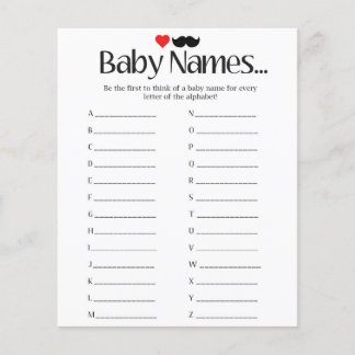 Papier Noms des bébés - Jeux baby showers
