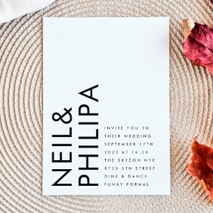 Papier NOMS Gras Budget Ultra Moderne Simple Mariage