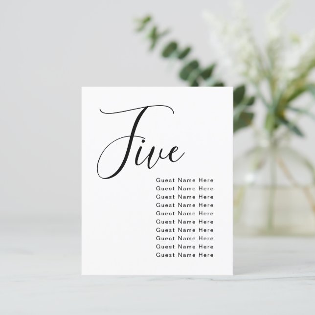 Papier Noms minimaux élégants des invités de table Tablea (Debout devant)