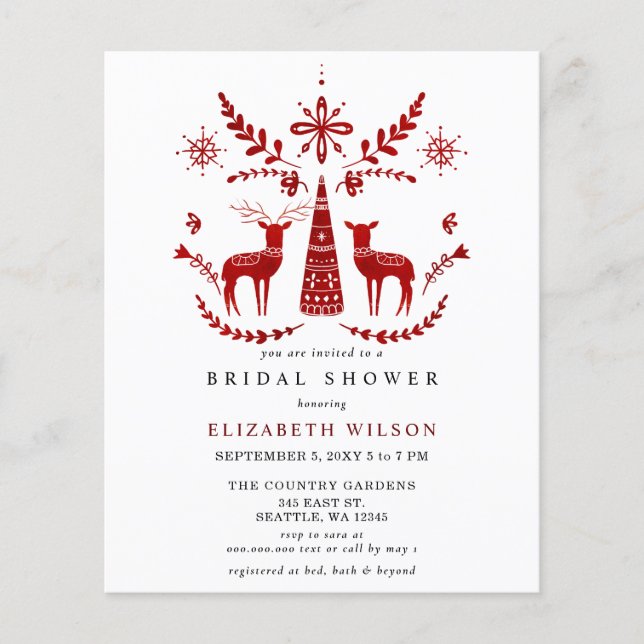 Papier Nordic Buck et Doe Fête des mariées de Noël (Devant)