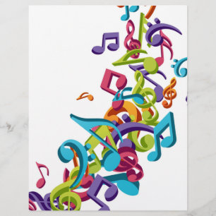 Papier Notes et sons de musique cool et colorés