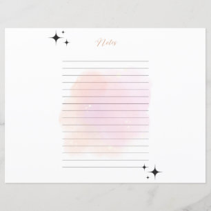 Papier Notes linéaires Rose imprimable Or