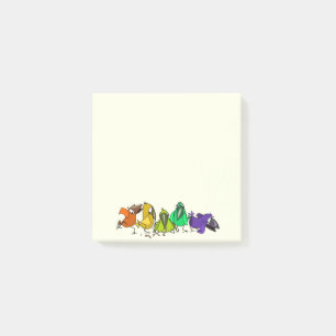 Papier-notes Post-it® drôles Oiseaux Colorés