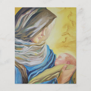 Papier Notre Dame du Silence tenant le bébé Jésus