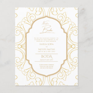 Papier Notre Mariage Cadre GOLD Invitation de mariage esp