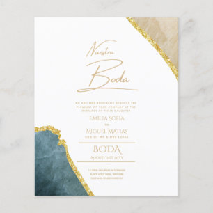 Papier Notre Mariage Texte Or AGATE Invitation DE MARIAGE