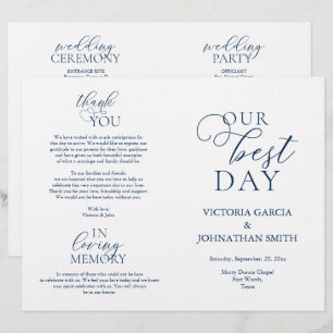 Papier Notre Meilleure Journée, Cérémonie Mariage Program