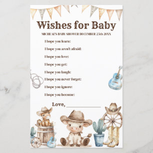 Papier Notre petit Cowboy Wild West vous souhaite un bébé