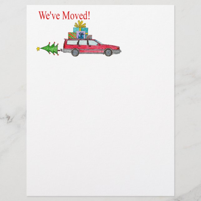 Papier Nous avons bougé ! En-tête de la nouvelle adresse (Devant)
