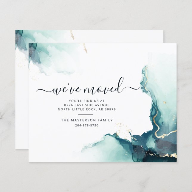 Papier Nous avons déplacé le Faire-part de déplacement de (Devant / Derrière)