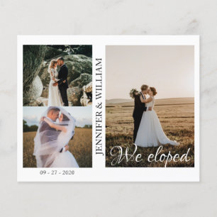 Papier Nous avons Eloped Photo Collage Mariage Faire-part