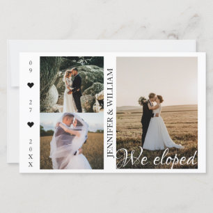 Papier Nous avons Eloped Photo Collage Mariage Faire-part