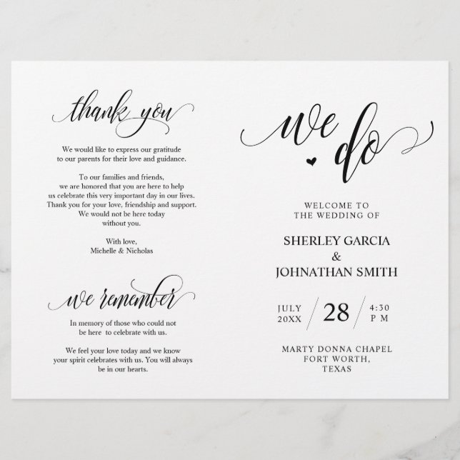 Papier Nous le faisons, Noir, Foldable Mariage Ceremony P (Devant)